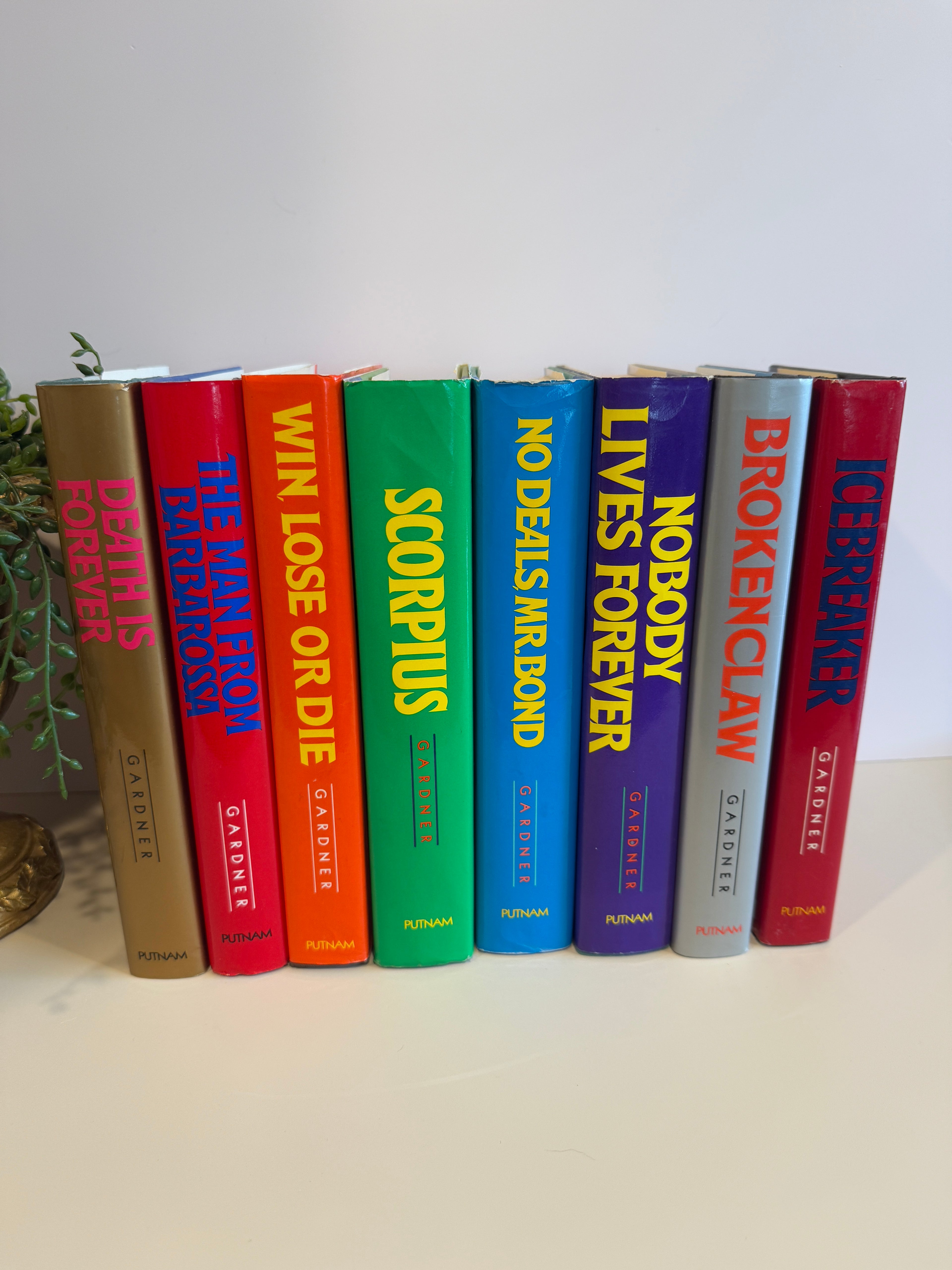 Set of 8 Ian Fleming’s Master Spy James Bond Books by John Gardner – First Editions with Dust Jackets