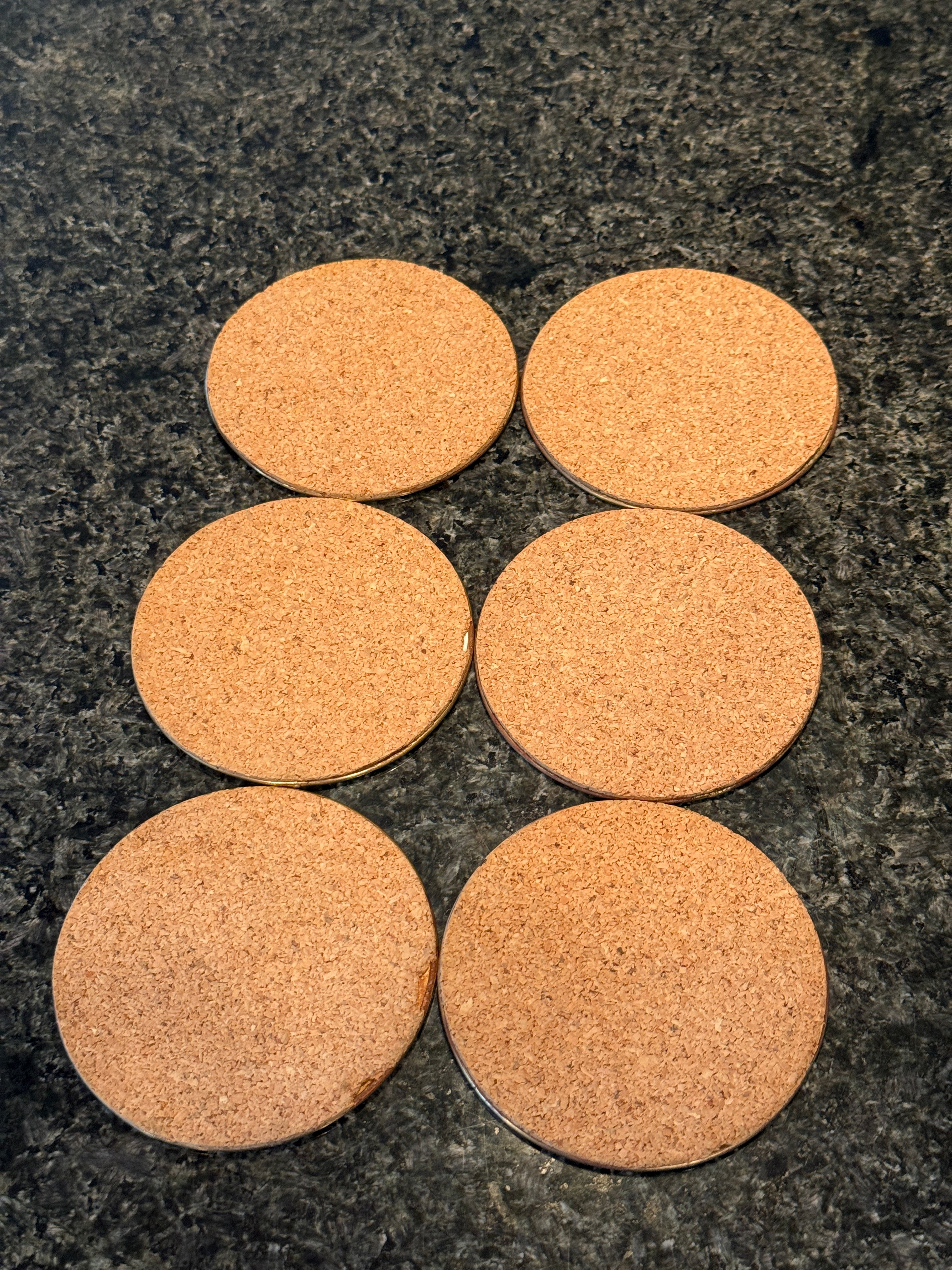 Set of 6 Vintage Capiz Shell Coasters with Brass Trim – 3 Inch