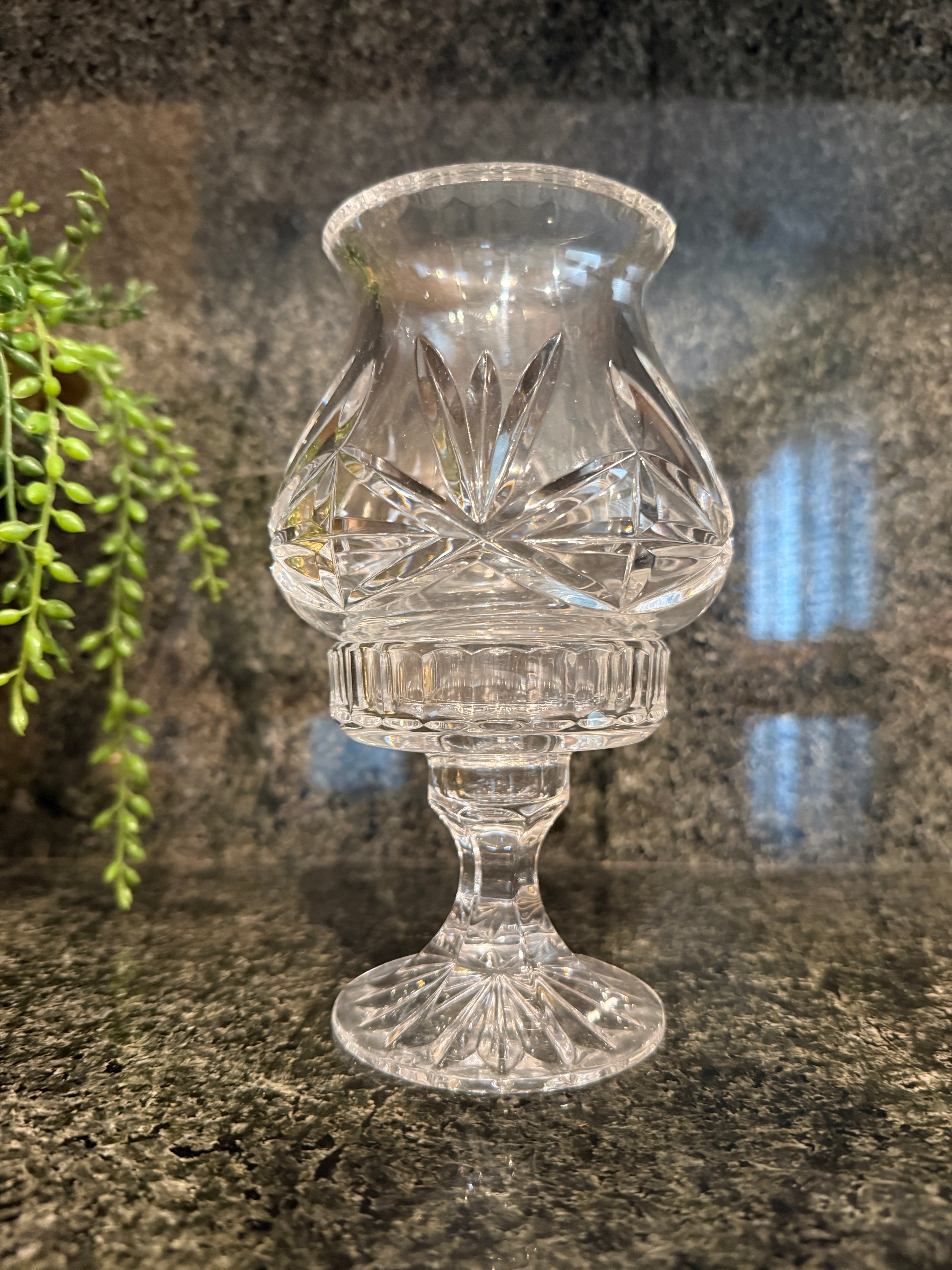 Vintage Star of Edinburgh Crystal Hurricane Lamp | Edinburgh Crystal | 1940