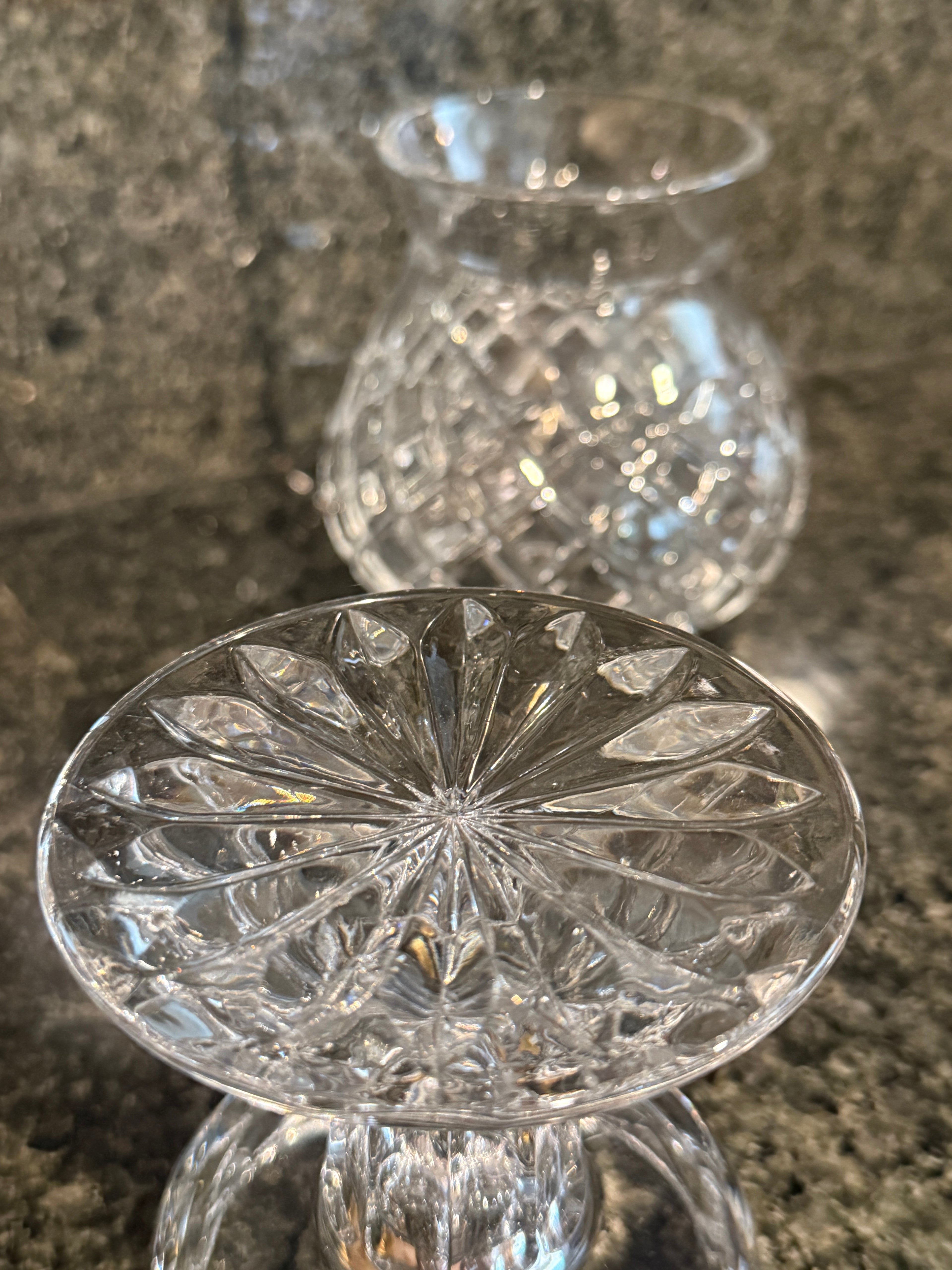 Vintage Casablanca by Block Etched Crystal Hurricane Lamp |Fairy Lamp (2-Piece)