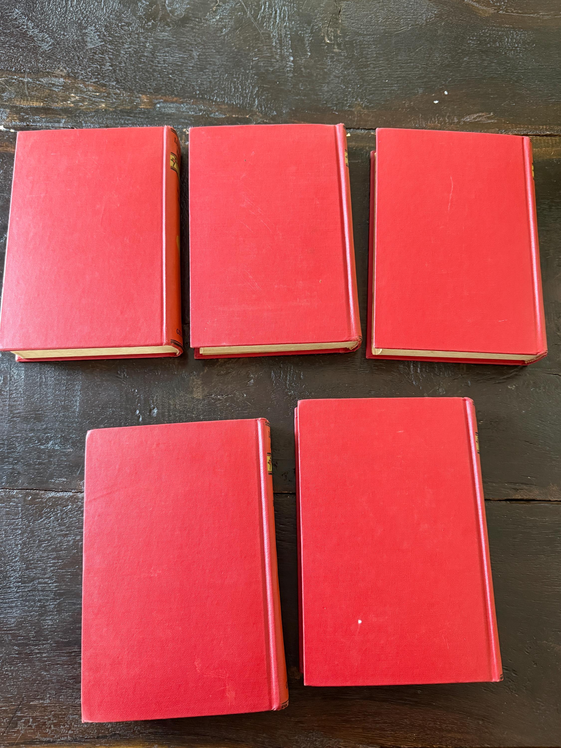 Vintage 1925 Louisa M. Alcott Book Set | P.F. Collier Red Hardcover Collection – Set of 5