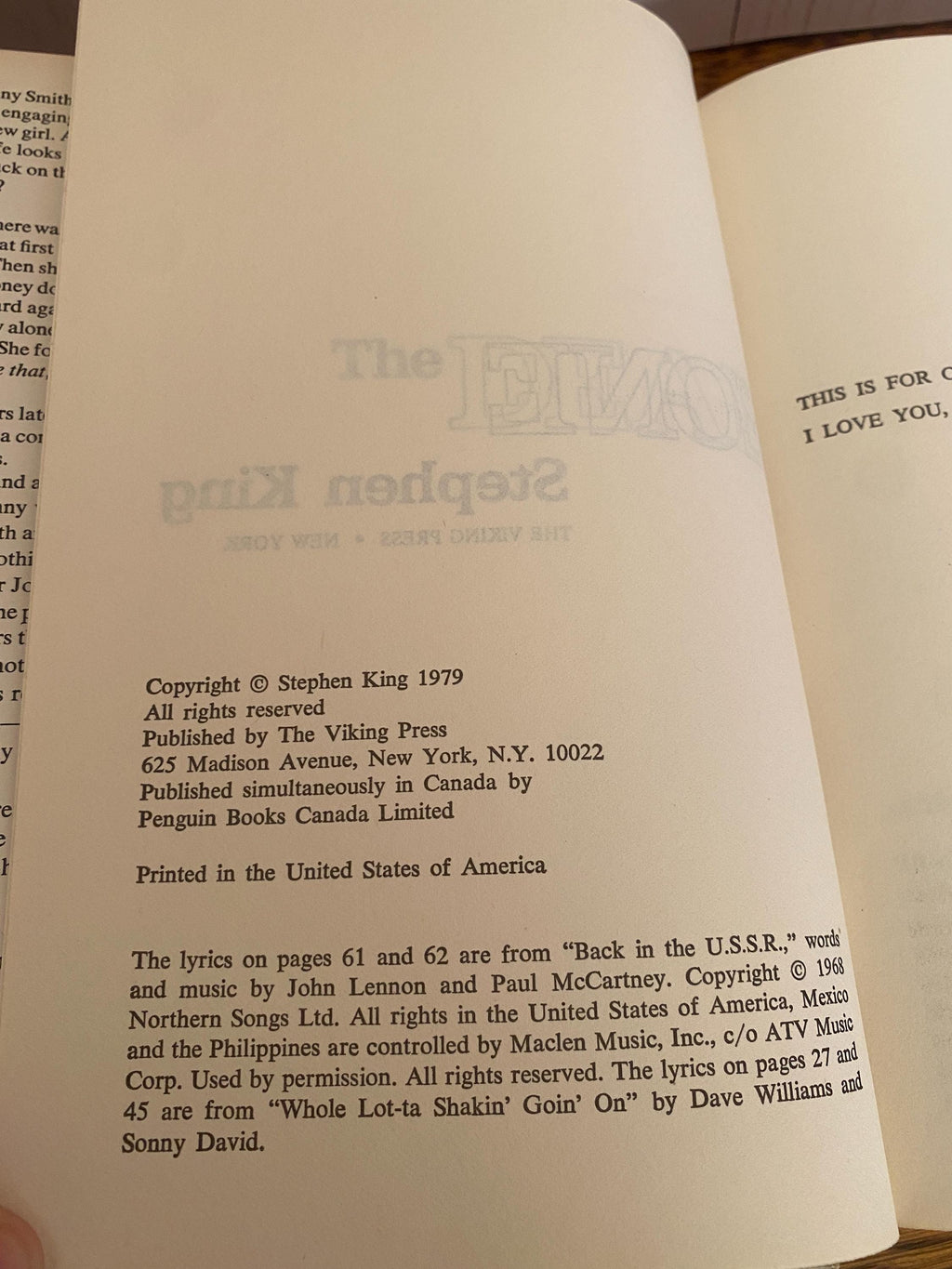First Edition Stephen King “Dead Zone” 1979 - Hardcover with Original Dust Jacket