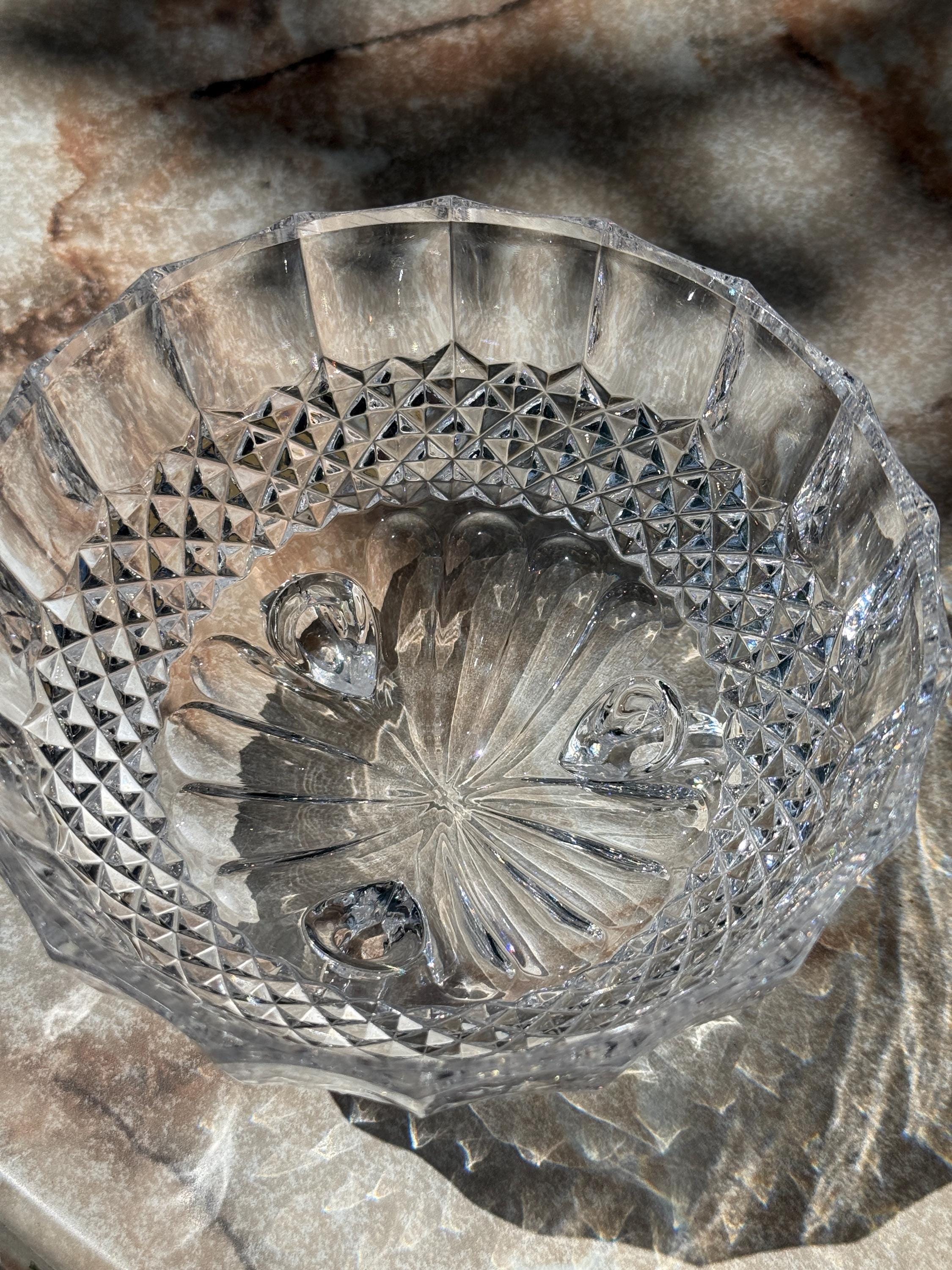 Vintage Bohemian Cut Crystal Candy Dish with Rose Pressed Lid – Mismatched Charm