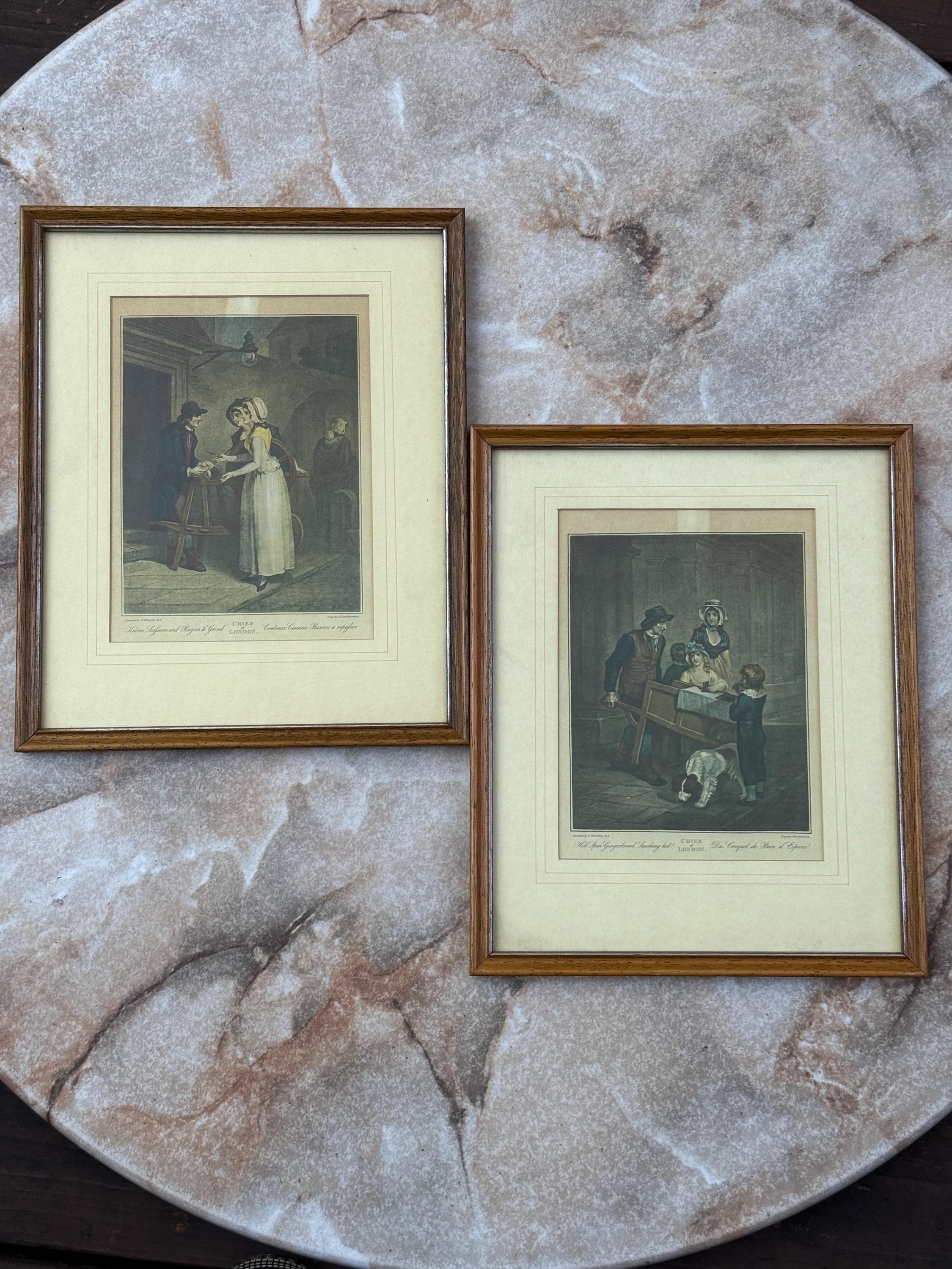 Instant Gallery Wall – Set of 11 “Cries of London” by F. Wheatley – Offset Lithography Prints – Matted & Framed- 11.5x9.5