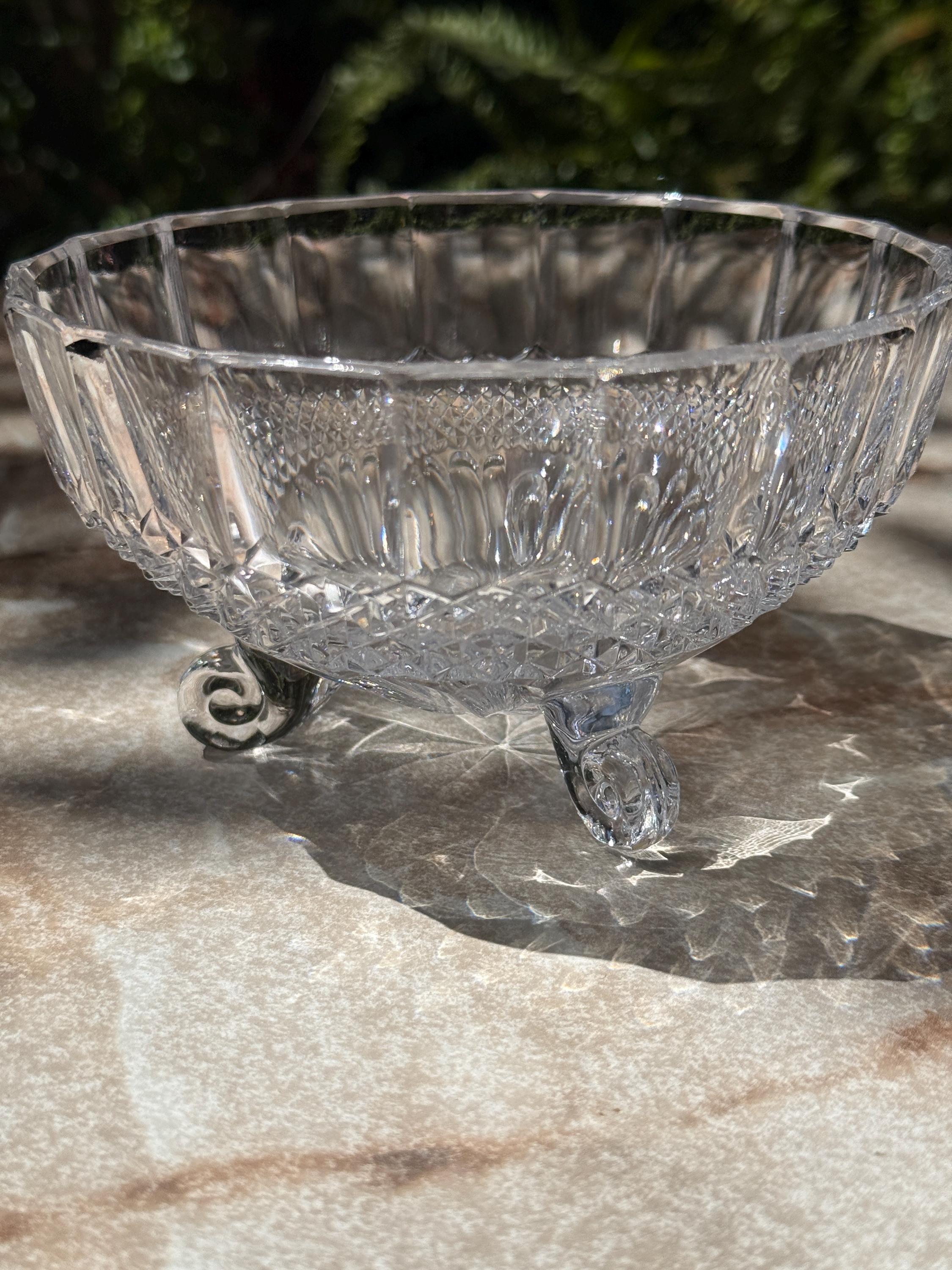 Vintage Bohemian Cut Crystal Candy Dish with Rose Pressed Lid – Mismatched Charm