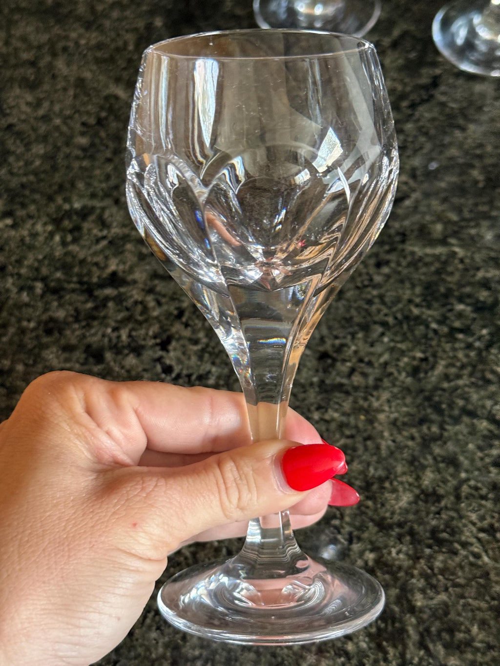 Set of 4 Gorham Crystal Sonja Glasses – 6” Tall – Cut Panel Design