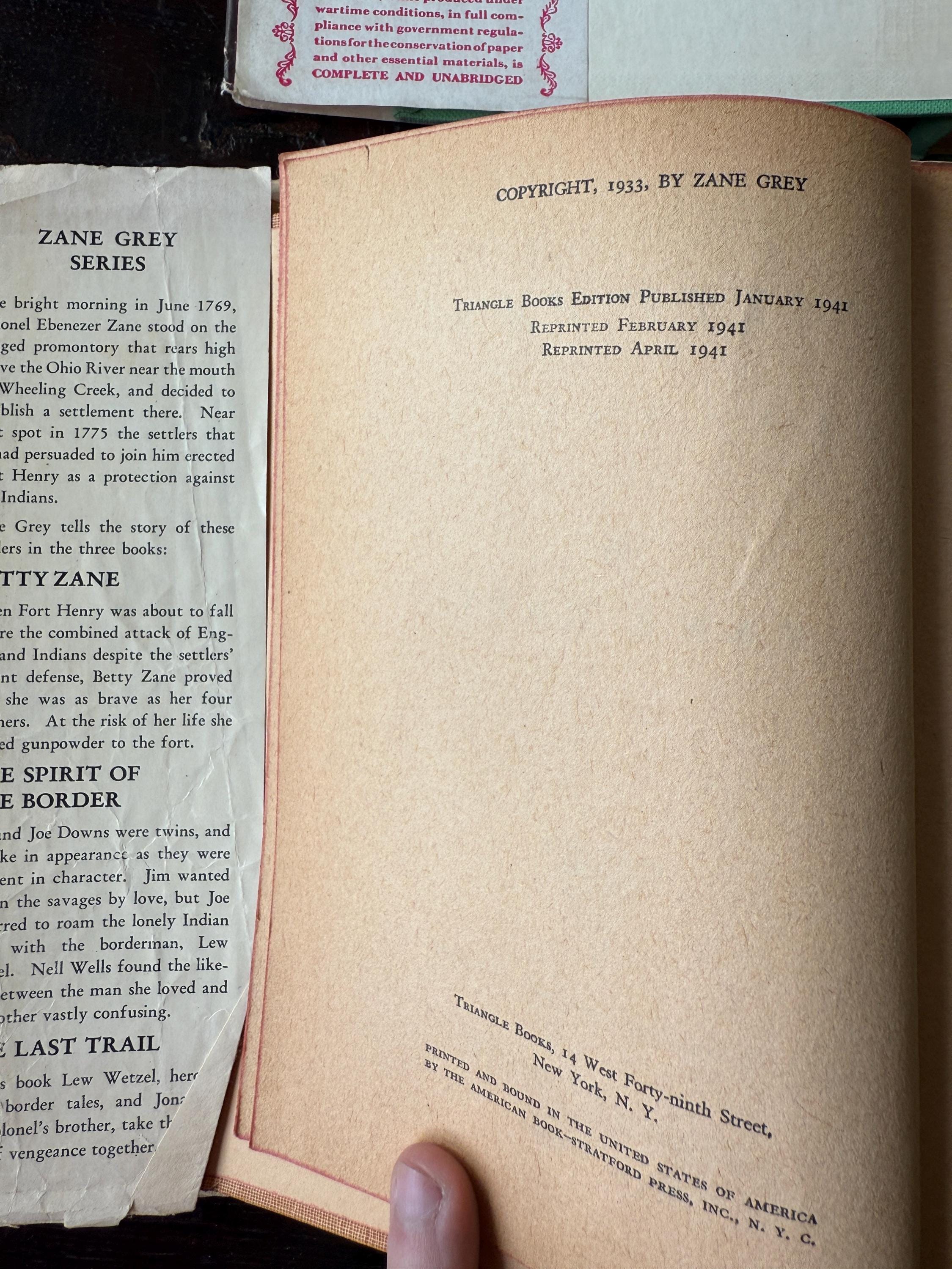 Vintage Zane Grey Western Book Set – Majesty’s Rancho, The Last Trail, Betty Zane – Dust Jackets Worn – Classic Western Reads