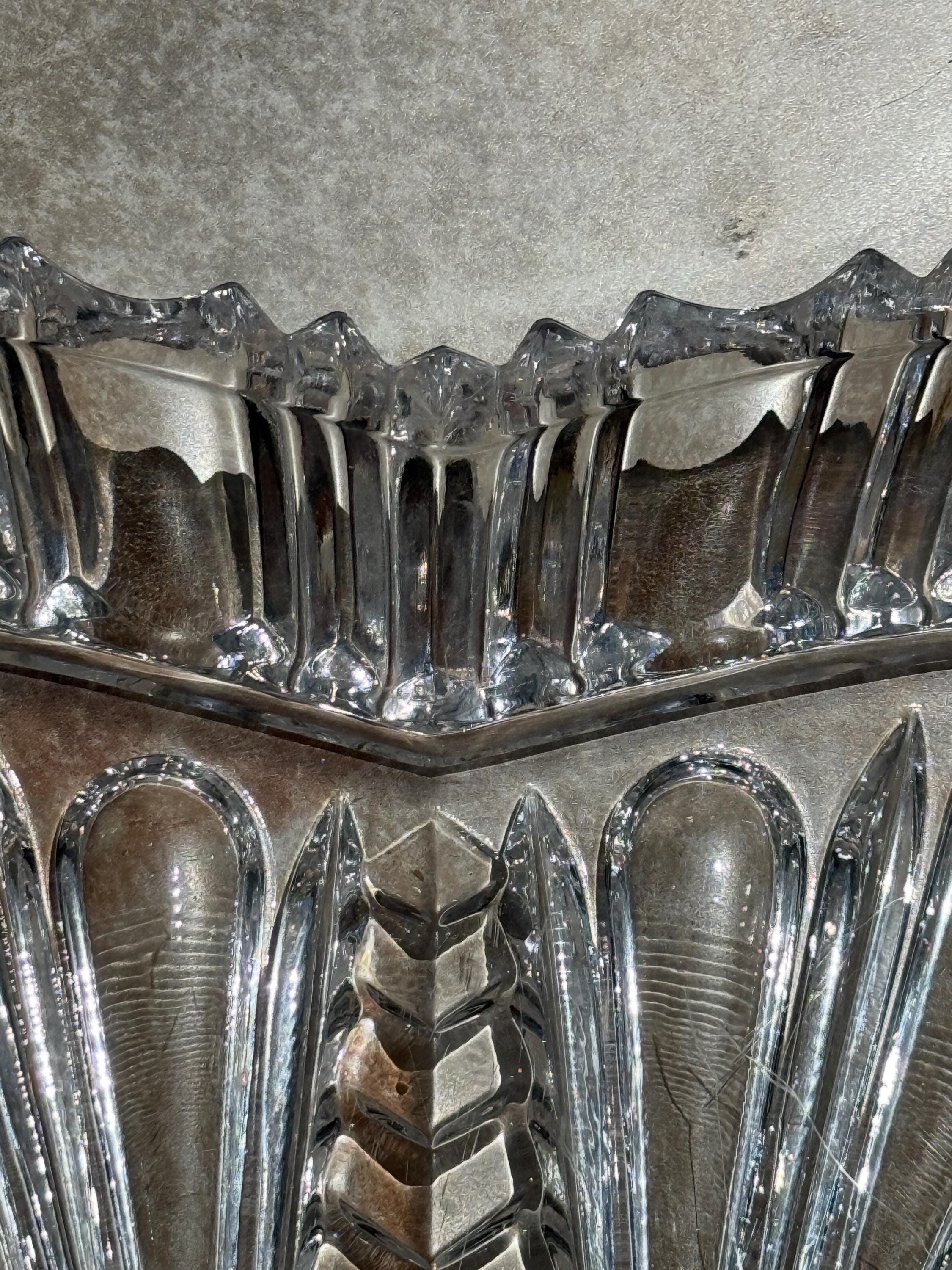 Vintage Crystal Serving Platter  | 12”-15” | Elegant Entertaining Piece | Missing Dishes