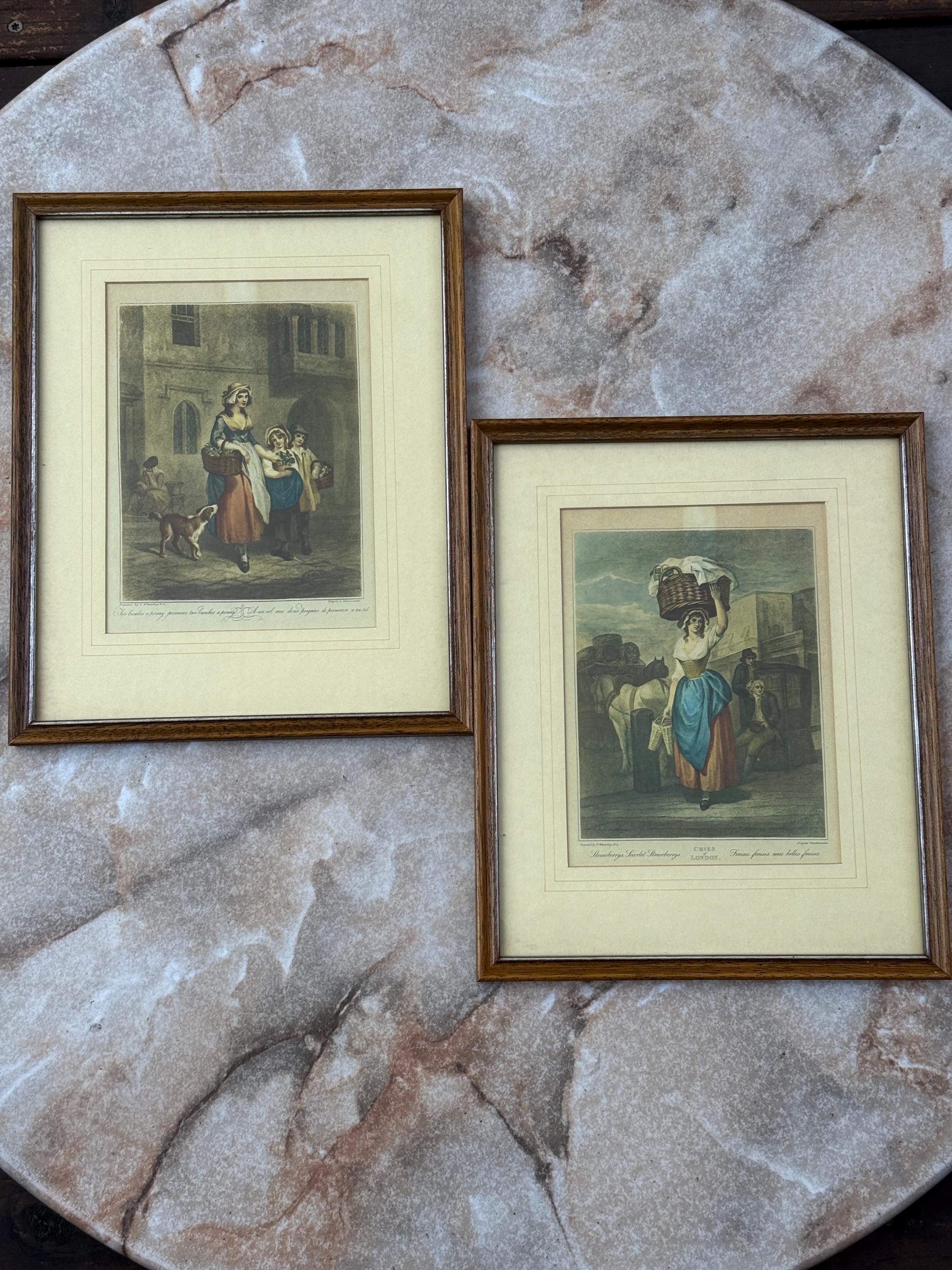 Instant Gallery Wall – Set of 11 “Cries of London” by F. Wheatley – Offset Lithography Prints – Matted & Framed- 11.5x9.5