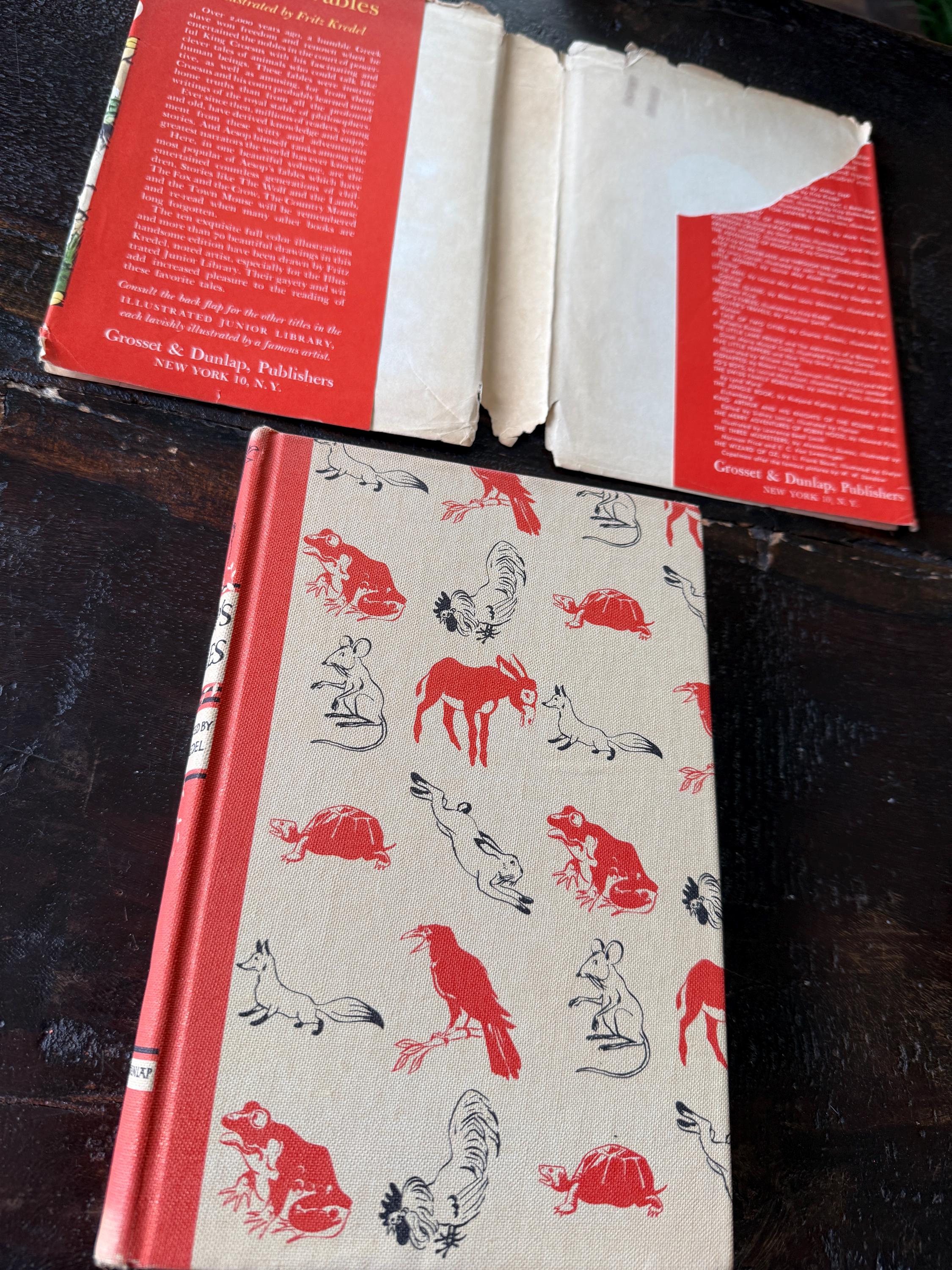 Vintage 1949 Aesop’s Fables Illustrated Junior Library Book – Illustrated by Fritz Kredel