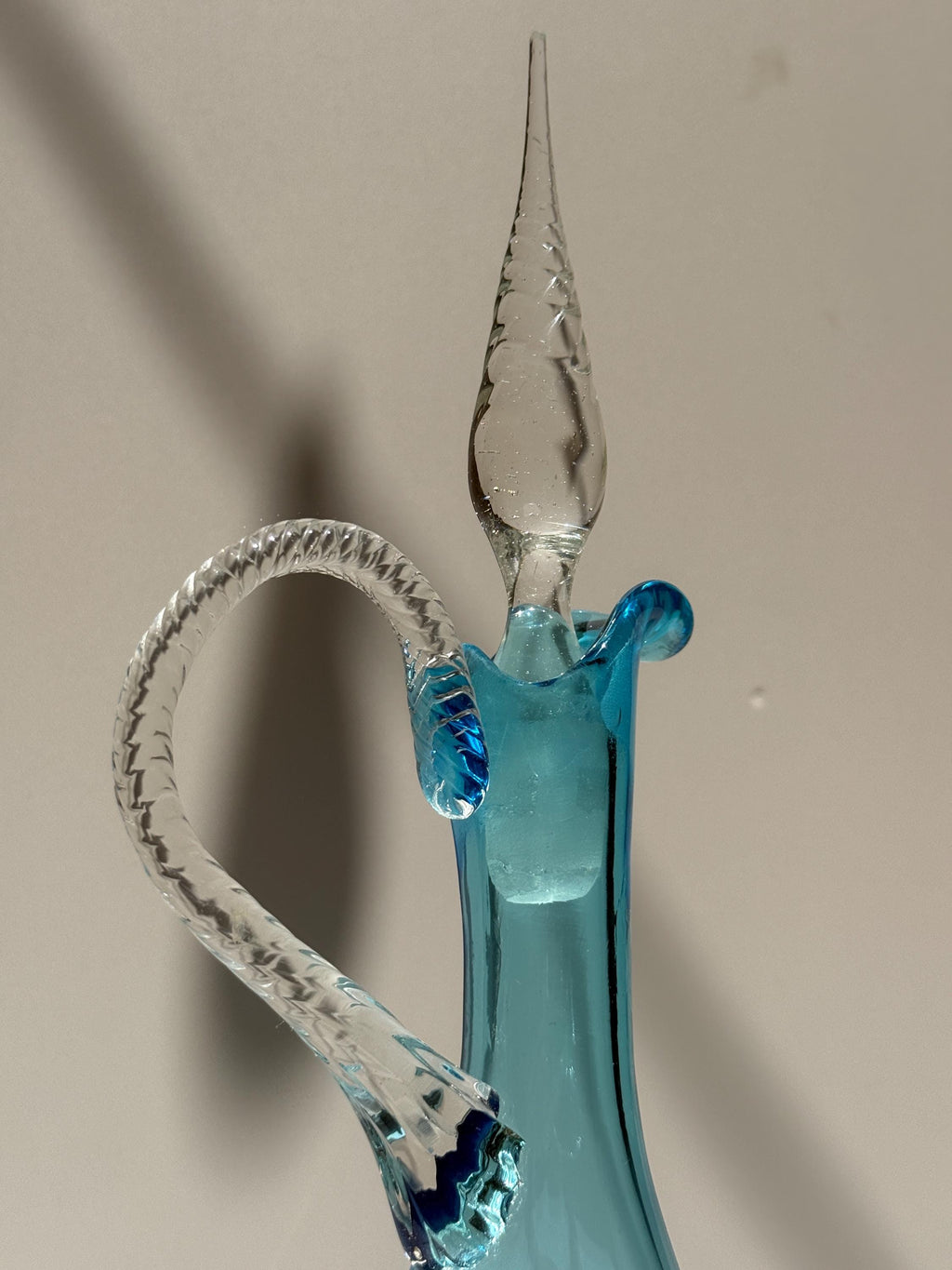 Vintage Blue Empoli Genie Decanter & Glasses Set – Swirl Design – Made in Italy