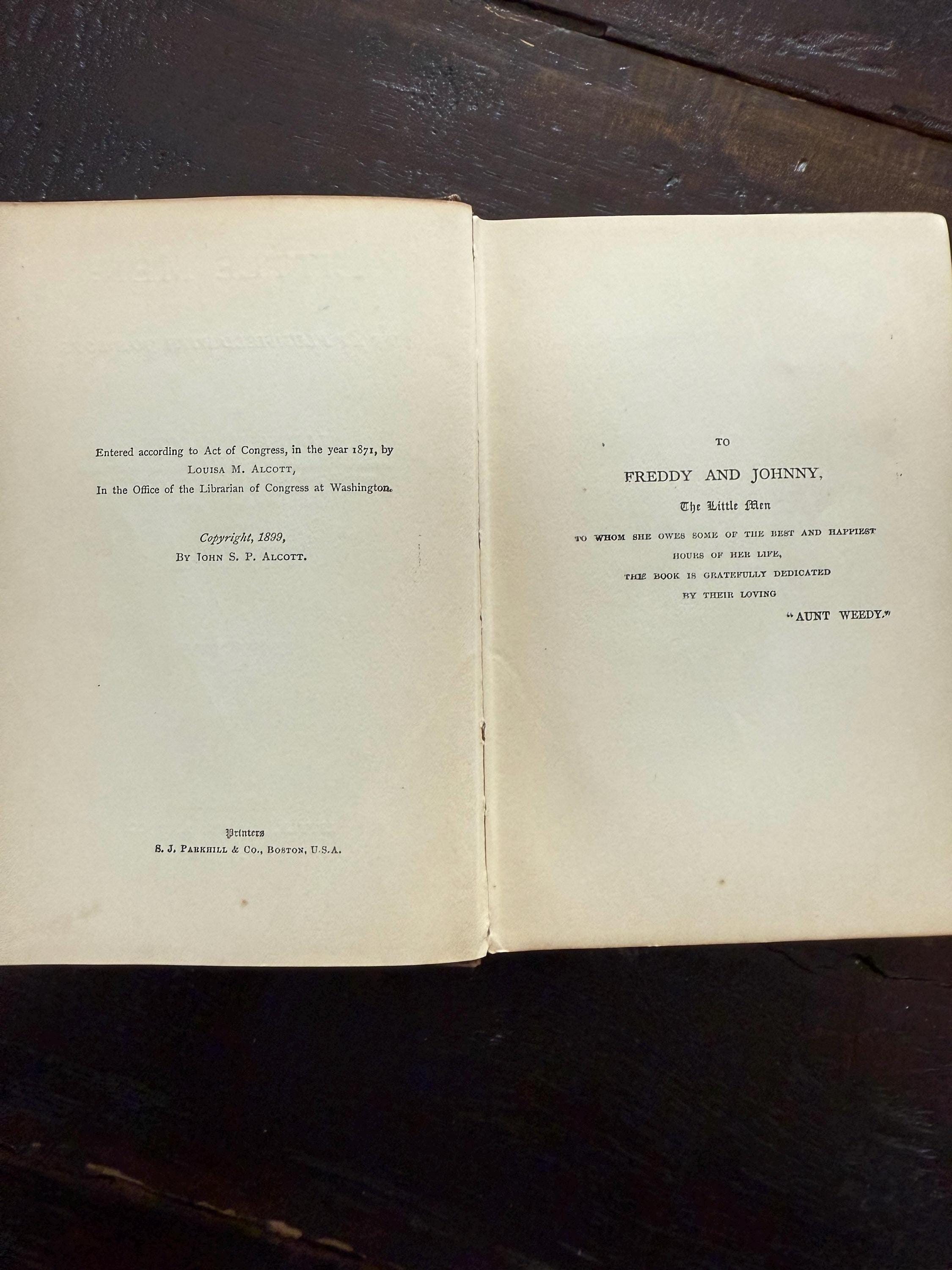 Antique 1915 - Louisa M. Alcott - Little Men illustrated hardcover book