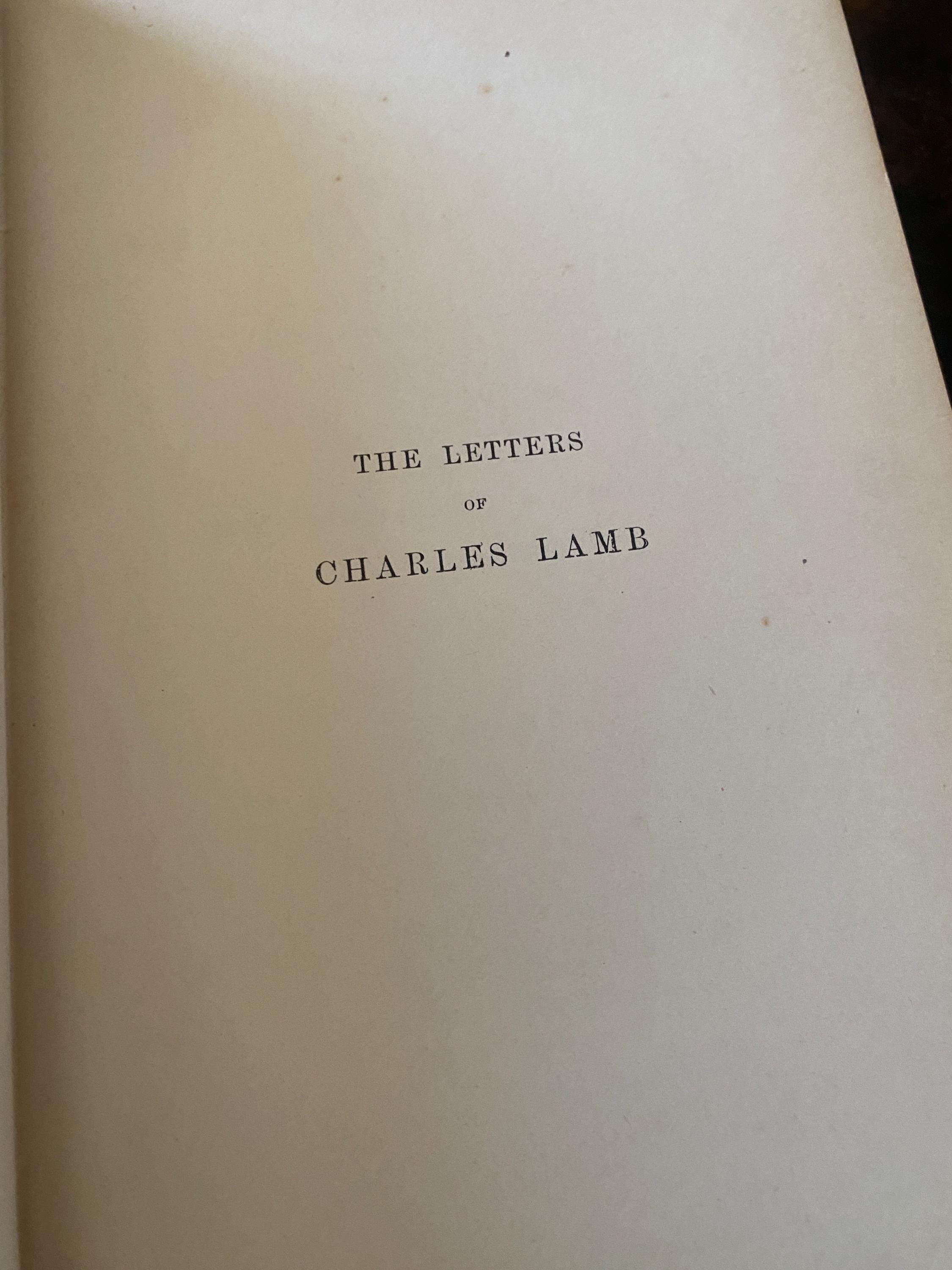 1894- Volume 2 - The Letters of Lamb - Charles Lamb- A.C Armstrong & Son Publishing. Antique book