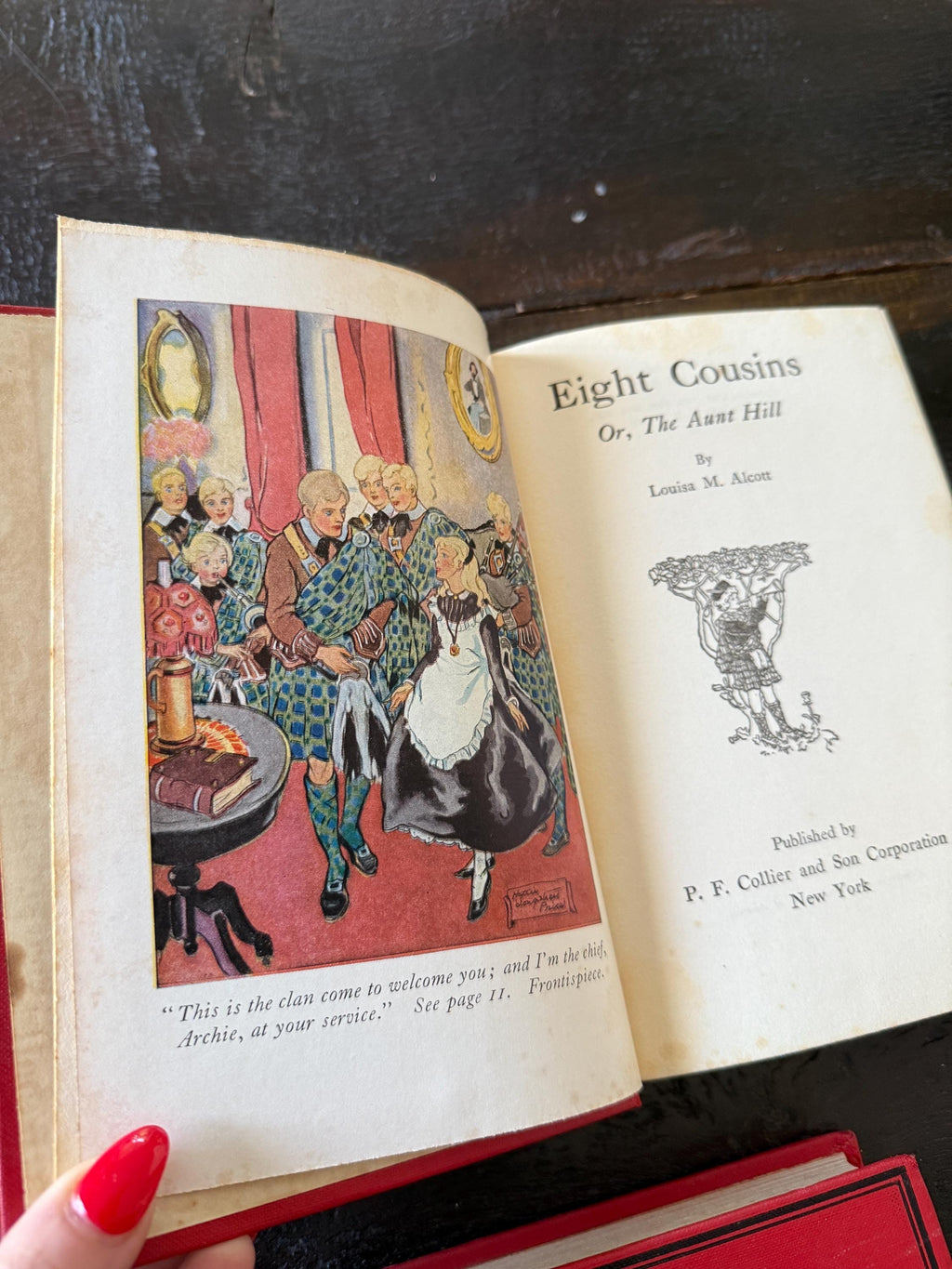 Vintage 1925 Louisa M. Alcott Book Set | P.F. Collier Red Hardcover Collection – Set of 5