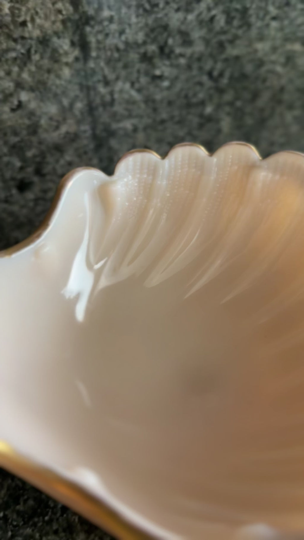 Vintage Cambridge Crown Tuscan “Sea Shell” Footed Compote | Pink Milk Glass Candy Dish with Gold Trim